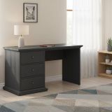 Scrivania lineare grigia 130x61cm con 3 cassetti - Agia