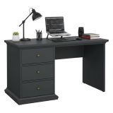 Scrivania lineare grigia 130x61cm con 3 cassetti - Agia