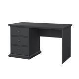 Scrivania lineare grigia 130x61cm con 3 cassetti - Agia