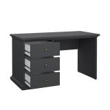 Scrivania lineare grigia 130x61cm con 3 cassetti - Agia