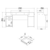 Scrivania lineare grigia 171x62cm con 1 cassetto - Zennithor