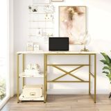 Scrivania lineare grigia e oro 120x60cm - Giusto