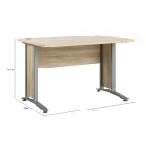 Scrivania lineare grigia e quercia 120x80cm in legno - Amigos