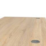 Scrivania lineare grigia e quercia 150x80cm con 3 cassetti - Azzaro