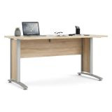 Scrivania lineare grigia e quercia 150x80cm in legno - Ascorbato