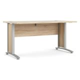 Scrivania lineare grigia e quercia 150x80cm in legno - Ascorbato