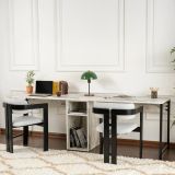 Scrivania lineare marmo e nera 240x60cm - Violet