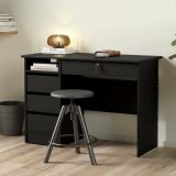 Scrivania lineare nera 109x48cm con 3 cassetti - Franklin