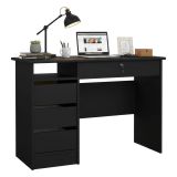 Scrivania lineare nera 109x48cm con 3 cassetti - Franklin
