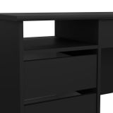 Scrivania lineare nera 109x48cm con 3 cassetti - Franklin