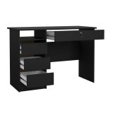 Scrivania lineare nera 109x48cm con 3 cassetti - Franklin