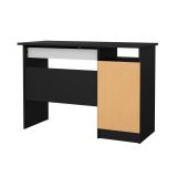 Scrivania lineare nera 109x48cm con 3 cassetti - Franklin