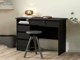 Scrivania lineare nera 109x48cm con 3 cassetti - Franklin