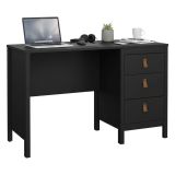 Scrivania lineare nera 120x48cm con 3 cassetti - Murjan