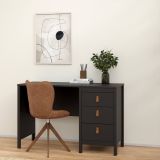 Scrivania lineare nera 120x48cm con 3 cassetti - Murjan