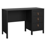 Scrivania lineare nera 120x48cm con 3 cassetti - Murjan