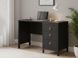 Scrivania lineare nera 120x48cm con 3 cassetti - Murjan