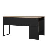 Scrivania lineare nera e rovere 145x81cm con 2 cassetti - Moire