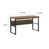 Scrivania lineare nera e rovere 54x138cm metallo - Nausicaa