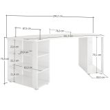 Scrivania lineare nera lucida 205x90cm - Fuhao