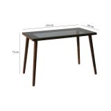 Scrivania lineare noce 110x60cm con piano in vetro - Melita