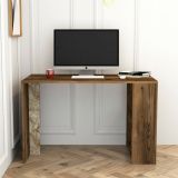 Scrivania lineare noce e bianca marmo 120x60cm - Bising