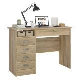 Scrivania lineare quercia 109x48cm con 4 cassetti - Amor