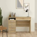Scrivania lineare quercia 109x48cm con 4 cassetti - Amor