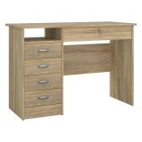 Scrivania lineare quercia 109x48cm con 4 cassetti - Amor