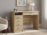 Scrivania lineare quercia 109x48cm con 4 cassetti - Amor
