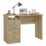 Scrivania lineare quercia 110x48cm con 4 cassetti - Appollo
