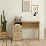 Scrivania lineare quercia 110x48cm con 4 cassetti - Appollo