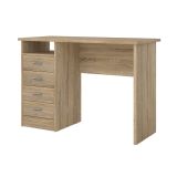 Scrivania lineare quercia 110x48cm con 4 cassetti - Appollo