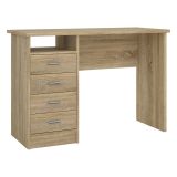 Scrivania lineare quercia 110x48cm con 4 cassetti - Appollo