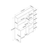 Scrivania lineare quercia 113x40cm con libreria - Arapaho