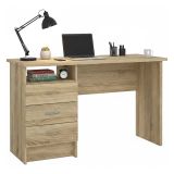 Scrivania lineare quercia 120x48cm con 3 cassetti - Andre
