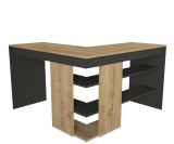 Scrivania lineare quercia e antracite 120x120cm - Emiliana