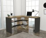 Scrivania lineare quercia e antracite 120x120cm - Emiliana