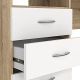 Scrivania lineare quercia e bianca 120x48cm con 3 cassetti - Andre