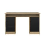 Scrivania lineare quercia e nera 126x55cm con 3 cassetti - Shanshan
