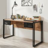 Scrivania lineare quercia e nera 139x60cm metallo - Grimilde