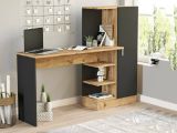 Scrivania lineare quercia e nera 152x40cm con 1 cassetto - Angaga