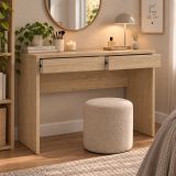 Scrivania lineare rovere 100x39cm con 2 cassetti - Acero
