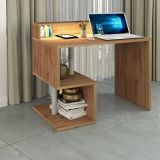 Scrivania lineare rovere 100x50cm con supporto computer - Giusy