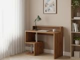 Scrivania lineare rovere 100x50cm con supporto computer - Giusy
