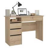 Scrivania lineare rovere 109x48cm con 3 cassetti - Franklin