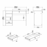 Scrivania lineare rovere 109x48cm con 4 cassetti - Franklin