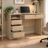 Scrivania lineare rovere 109x48cm con 4 cassetti - Franklin