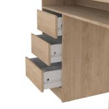 Scrivania lineare rovere 126x55cm con 3 cassetti - Shanshan