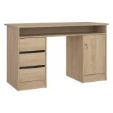 Scrivania lineare rovere 126x55cm con 3 cassetti - Shanshan